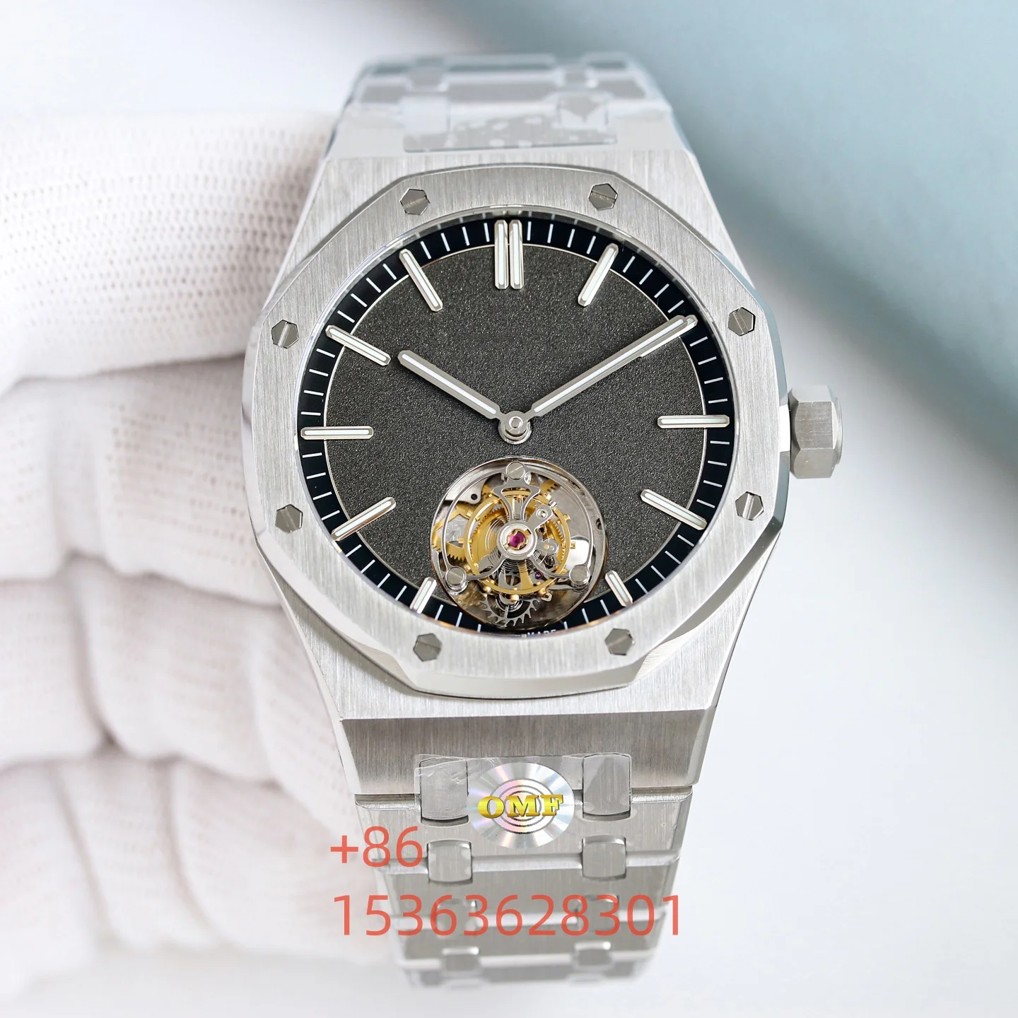 Reloj Mecánico de Lujo Personalizado de Fábrica OMF, Doble Cicloide, Diseño Hueco, 904L, Resistente al Agua, para Hombre