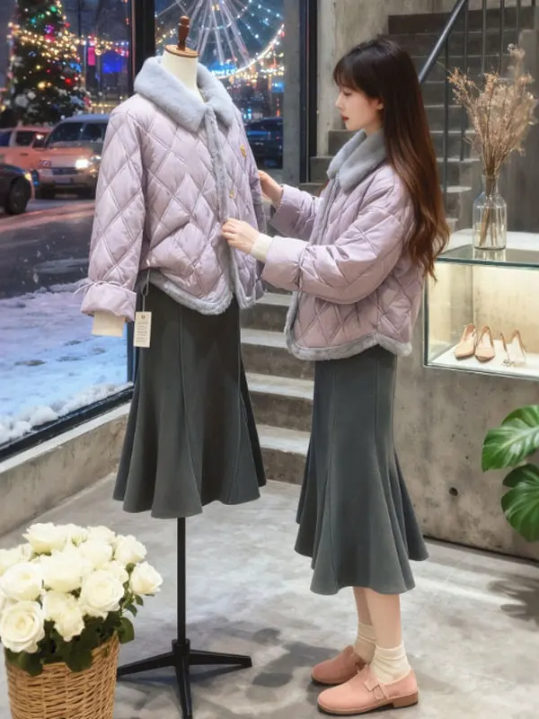 

Уникальный дизайн, свободный крой, хлопковая куртка, красивый воротник-стойка, зимняя модная женская верхняя одежда премиум-класса