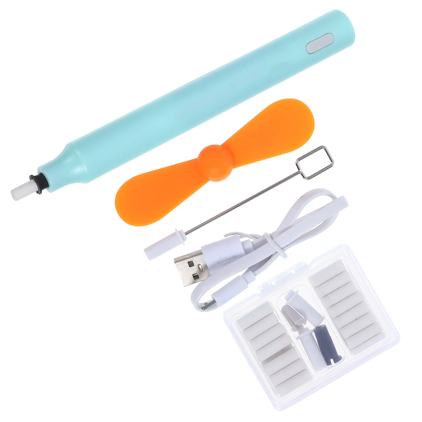 

1 set Electric Eraser Set Portable Operated Mechanical Art Blue Student Stationery Smooth Detail Decorative School