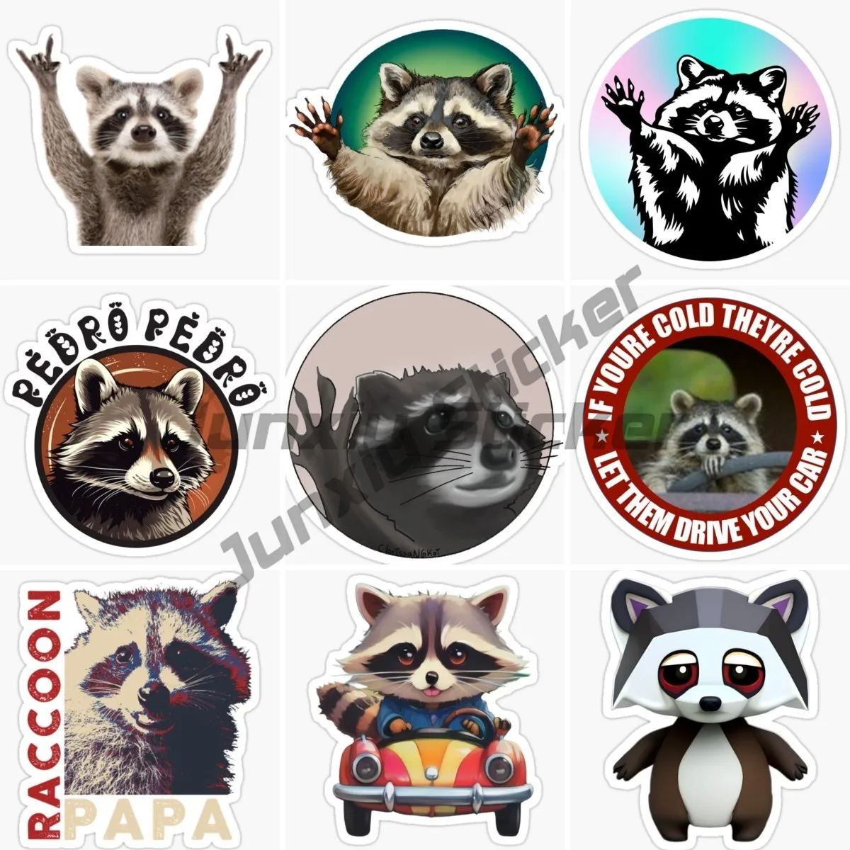 

Pedro Raccoon Funny Car Stickers Vinyl Self-adhesive Bumper Rearview Mirror Side Decal DIY Classic Design Car Styling Decal