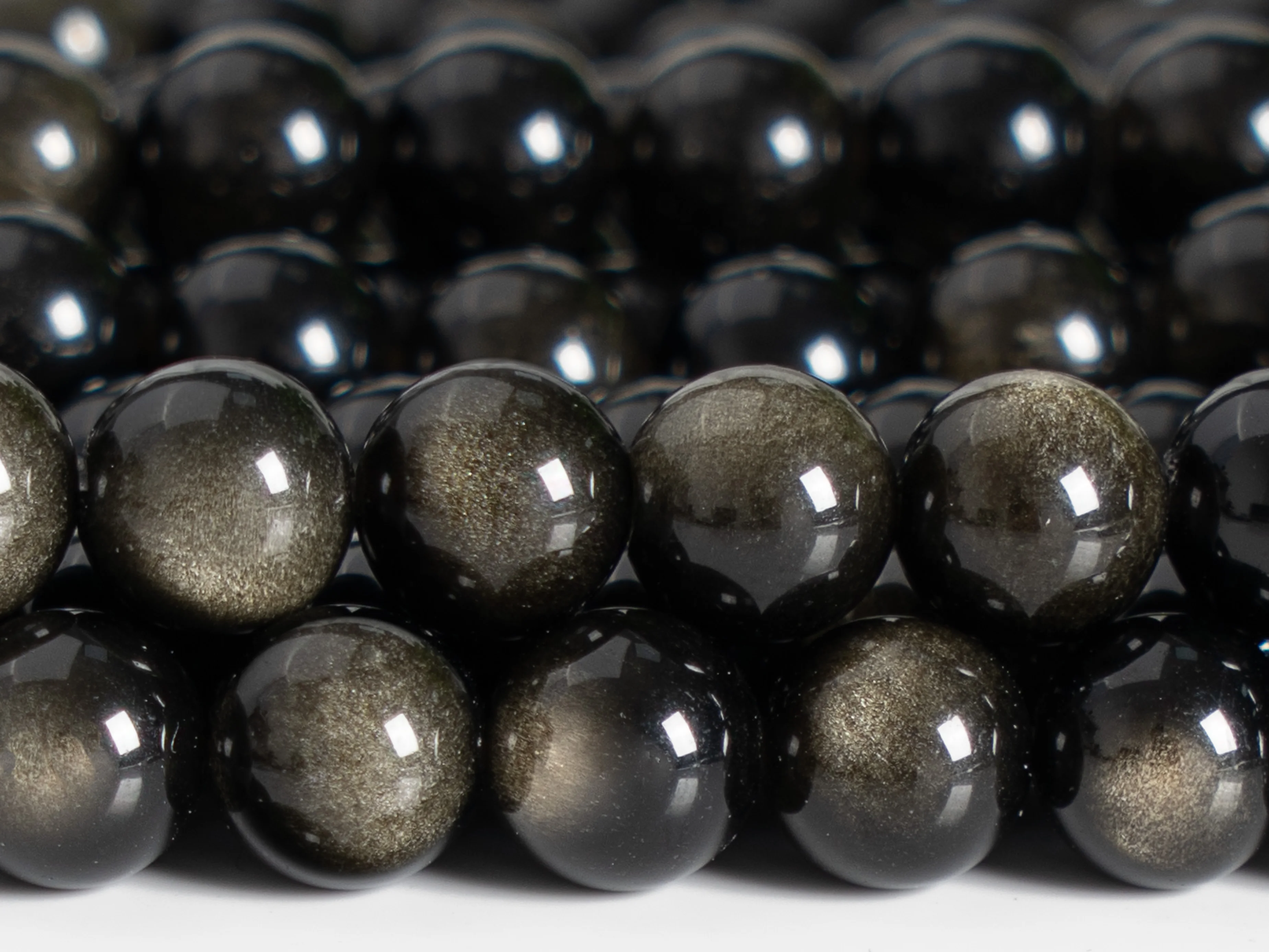 Genuine Natural Golden Obsidian Beads Grade A Gemstone Round Loose Beads 4/6/8/10mm for DIY Jewelry Making