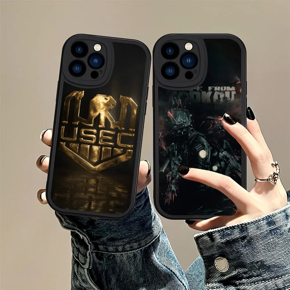 Game E-Escape from Tarkov Phone Case For iPhone 11 12 13 14 15 X XR Pro MAX Plus Lens Protective Leather Soft Back Cover