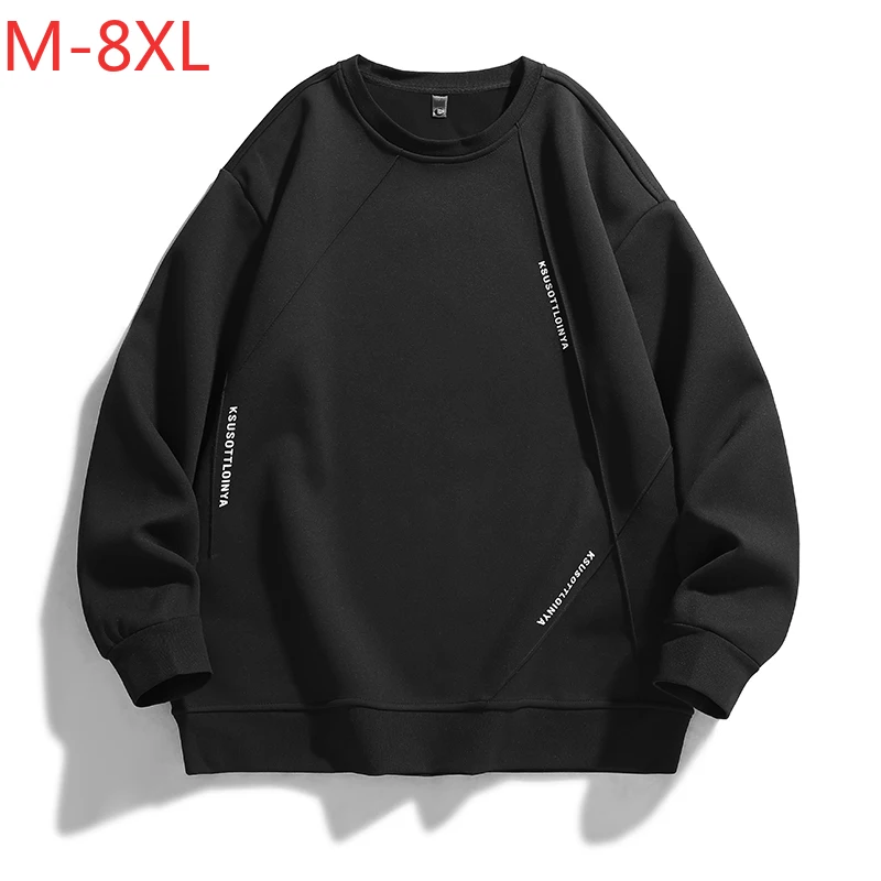 

2026 Big Size 8xl Men Casual Hoodie Solid Color Sweatshirt Spring AutumnCasual Sweatshirts Pullover Streetwear Oversized Sweaer