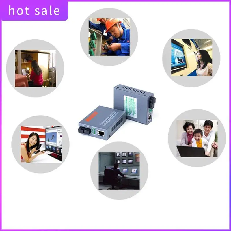 

ELEC-Gigabit Fiber Optical Media Converter 10/100/1000Mbps Single Mode 3Km UPC/APC SC-Port Fiber Transceiver EU Plug