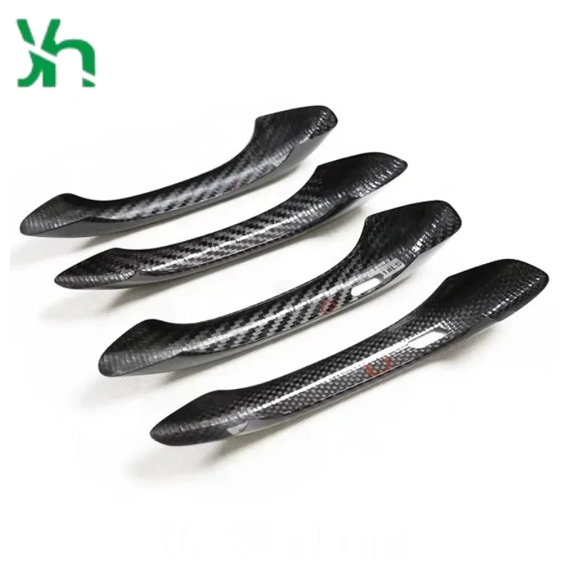 غطاء مقبض الباب الجانبي من ألياف الكربون بالكامل لغطاء الكسوة الخارجي Porsche CAYENNE MACAN #2