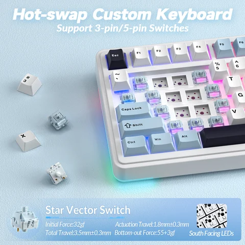 Беспроводная механическая игровая клавиатура AULA S75pro RGB