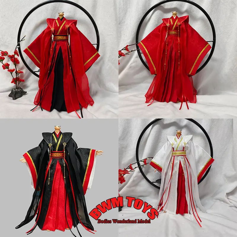 

Customize 1/6 Scale Male Soldier Ancient Chinese V-neck Lace Up Wide Sleeve Hanfu Model Clothes Set For 12in Action Figure Doll