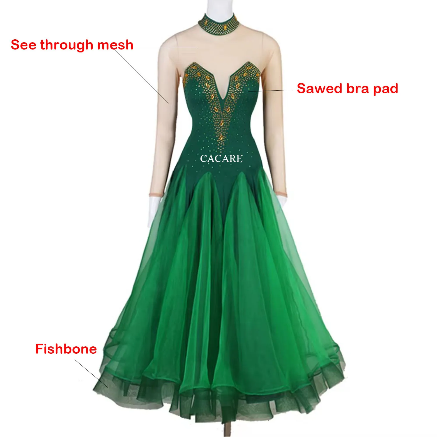 Tanzkleidung, Abendkleider, neu in Kleidern, Walzer-Tanzkleid, Stadion, moderner Tanz, lange Kleider mit Ärmeln, Gesellschaftstanz 0725