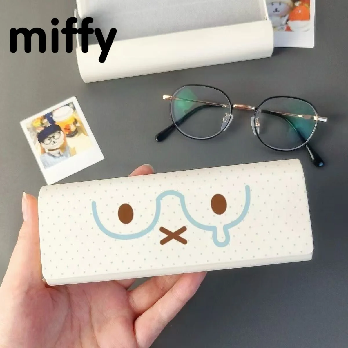Miffy Magnetic Eyeglasses Case Cute Simple Anti‑pressure Anti‑fall Glasses Box Student Myopia Sunglasses Storage