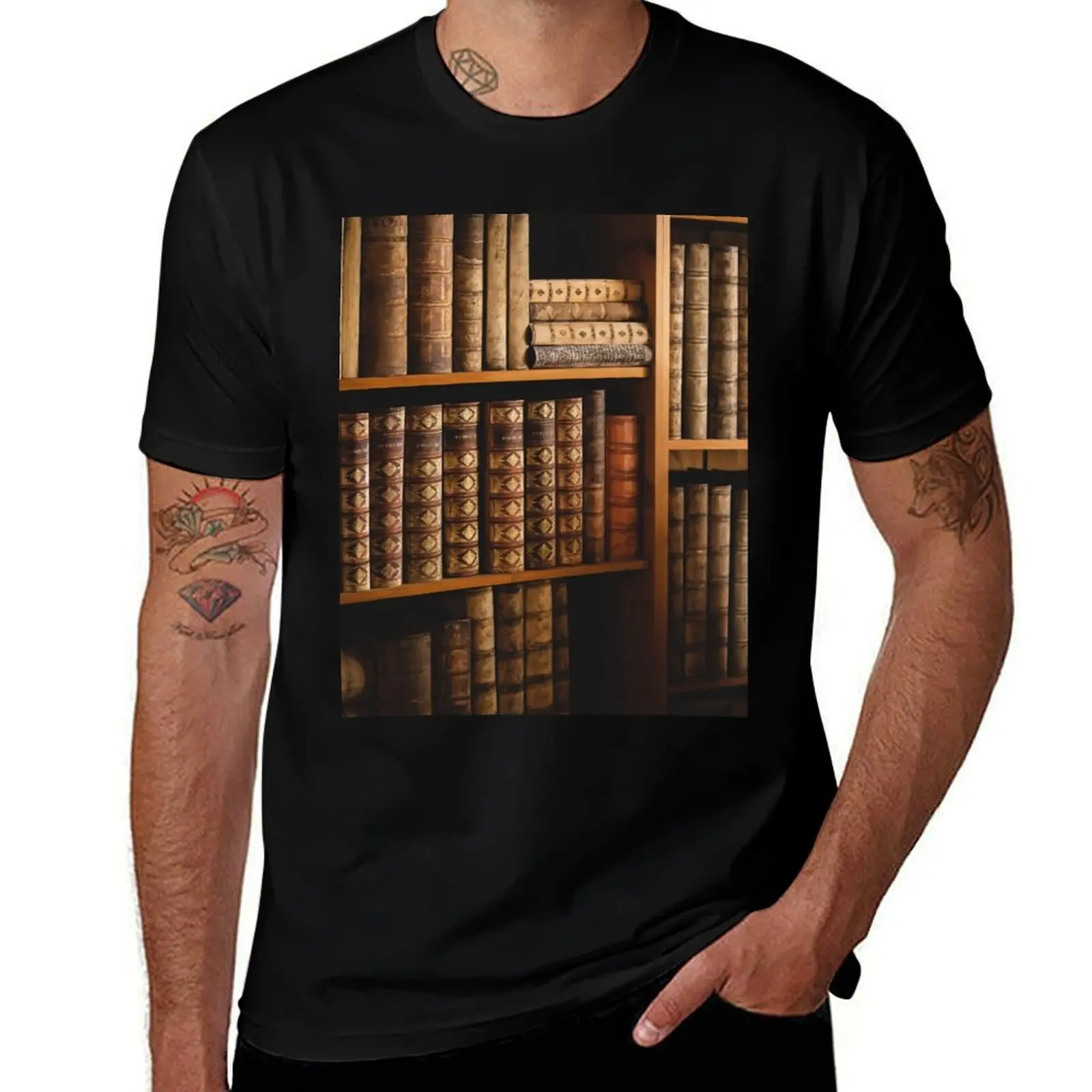 

Library Book Shelves T-Shirt tops Clothing men clothes