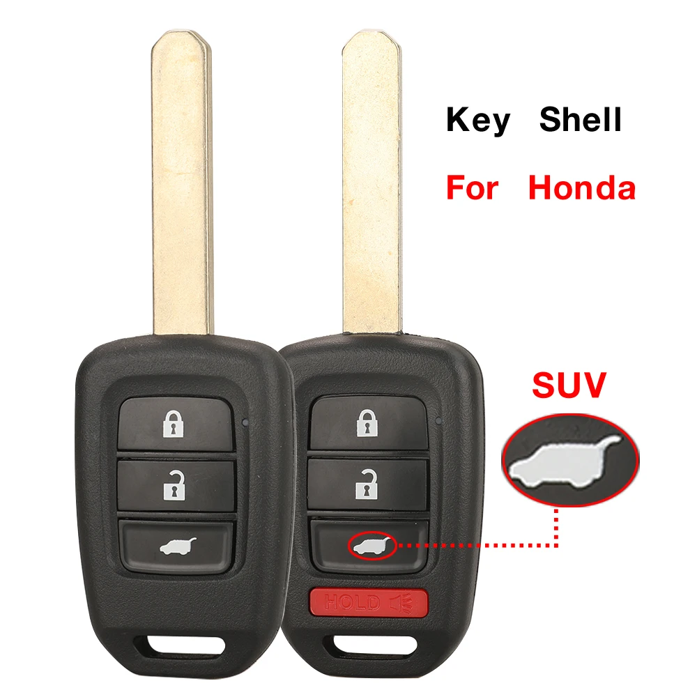 jingyuqin 3/4 Buttons Remote Key Shell For Honda Accord CR-V FIT XRV VEZEL CITY JAZZ CIVIC HRV FRV SUV Buttons Remote Key Fob