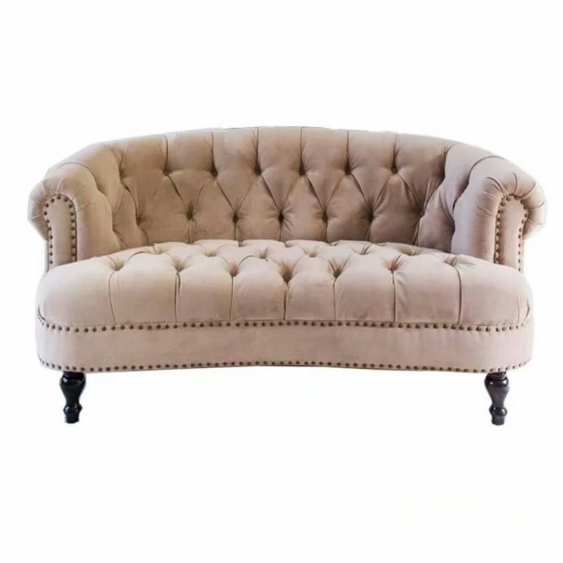 American classical fabric button-down leisure sofa, beauty salon photo studio, fashionable reception sofa