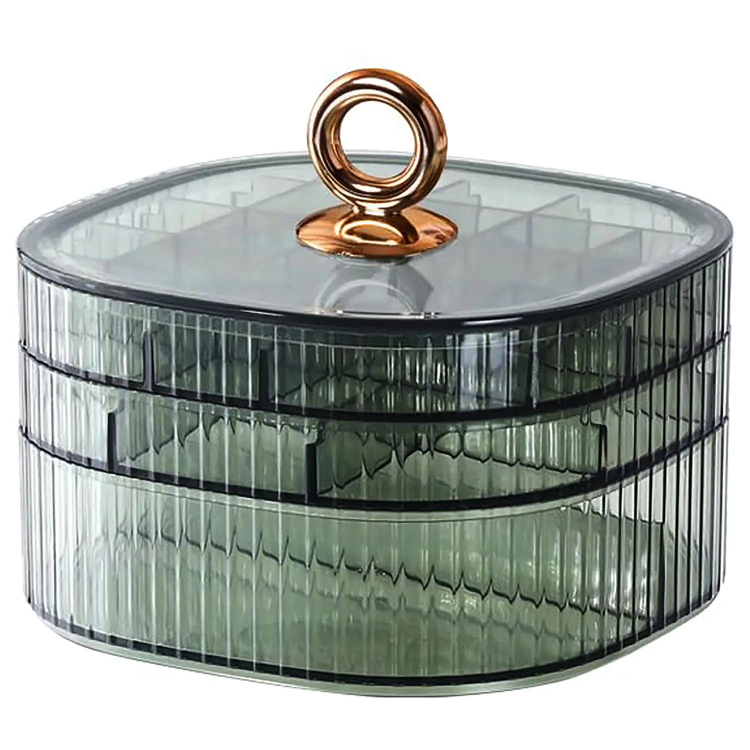 Transparent 3-Layer Stackable Jewellery Box for Organizing