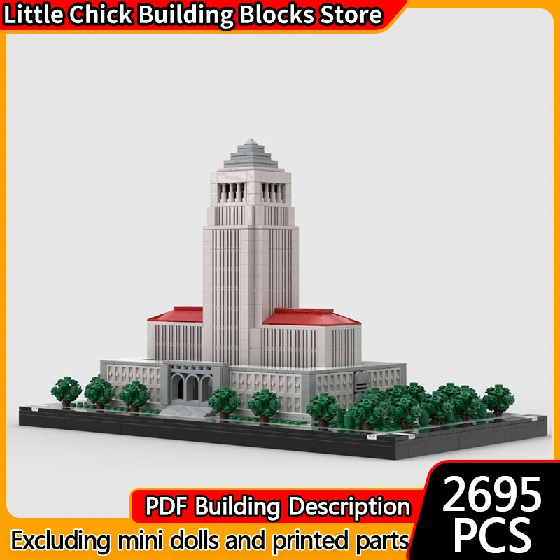 Stadt Street View Modell MOC Bausteine Stadt Halle Büro Ort Modulare Technologie Kinder Urlaub Geschenke Montieren Spielzeug Anzug