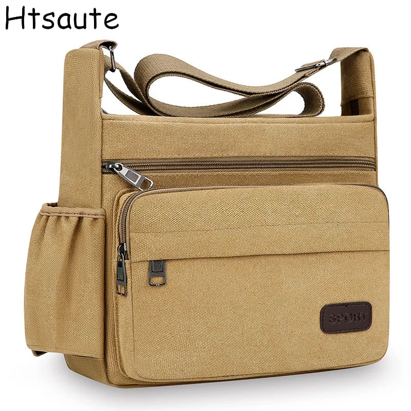 

Casual Canvas Men's Handbag Shoulder Shoulder Messenger Bags Men Solid Crossbody Shoulder Bag Male Sling Bag bolasa