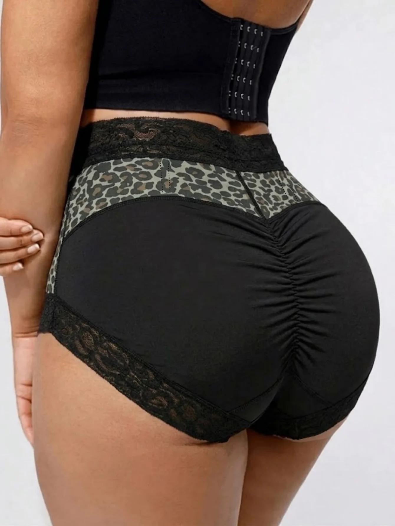 Women's Leopard Print Tummy Control & Shaping Panties Butt-Lifting Body Shaper Lingerie, Slimming & Abdominal Control Underwear