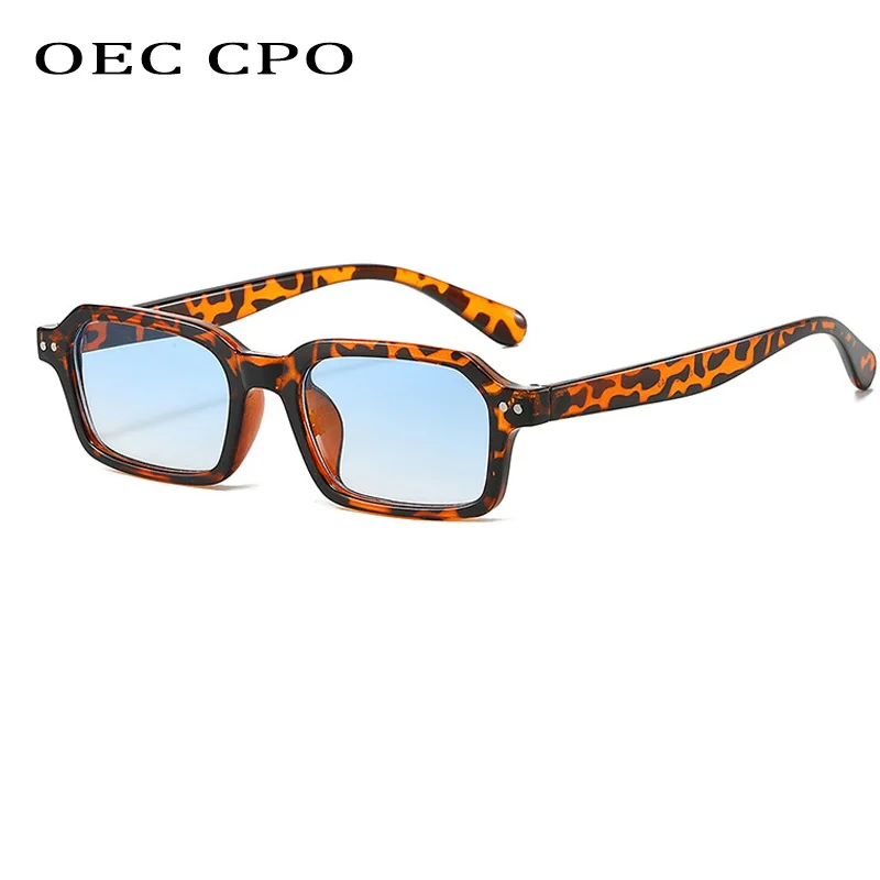 

OEC CPO Small Frame Rectangle Sunglasses Men Women Vintage Multi-color Shades Sun Glasses Female New Trendy Luxury Eyewear UV400