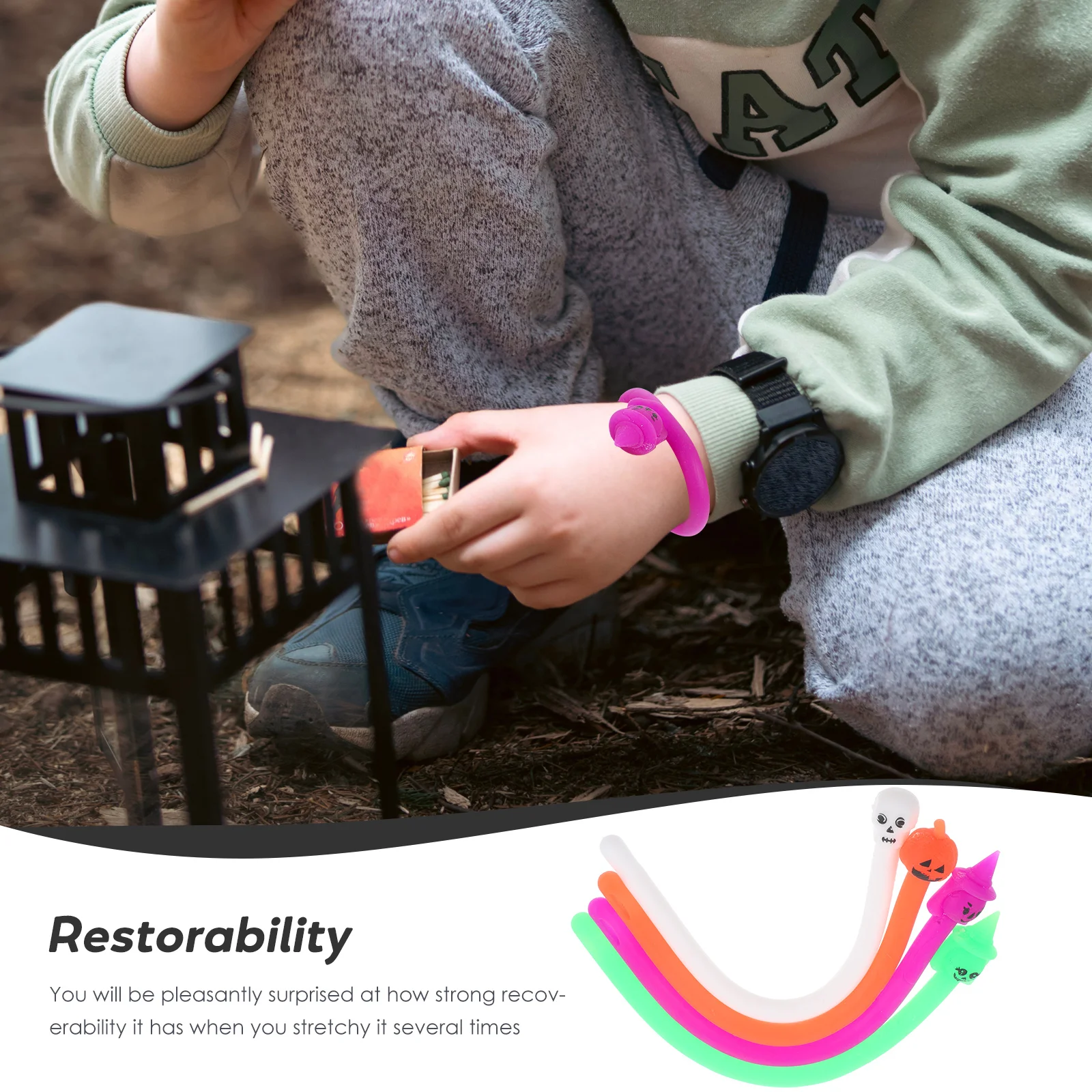 20 piezas pulsera de cuerda elástica juguetes fideos elásticos Ramen sensorial alivio del estrés Fidget Pull juguete Oficina decoración del hogar amigos familia