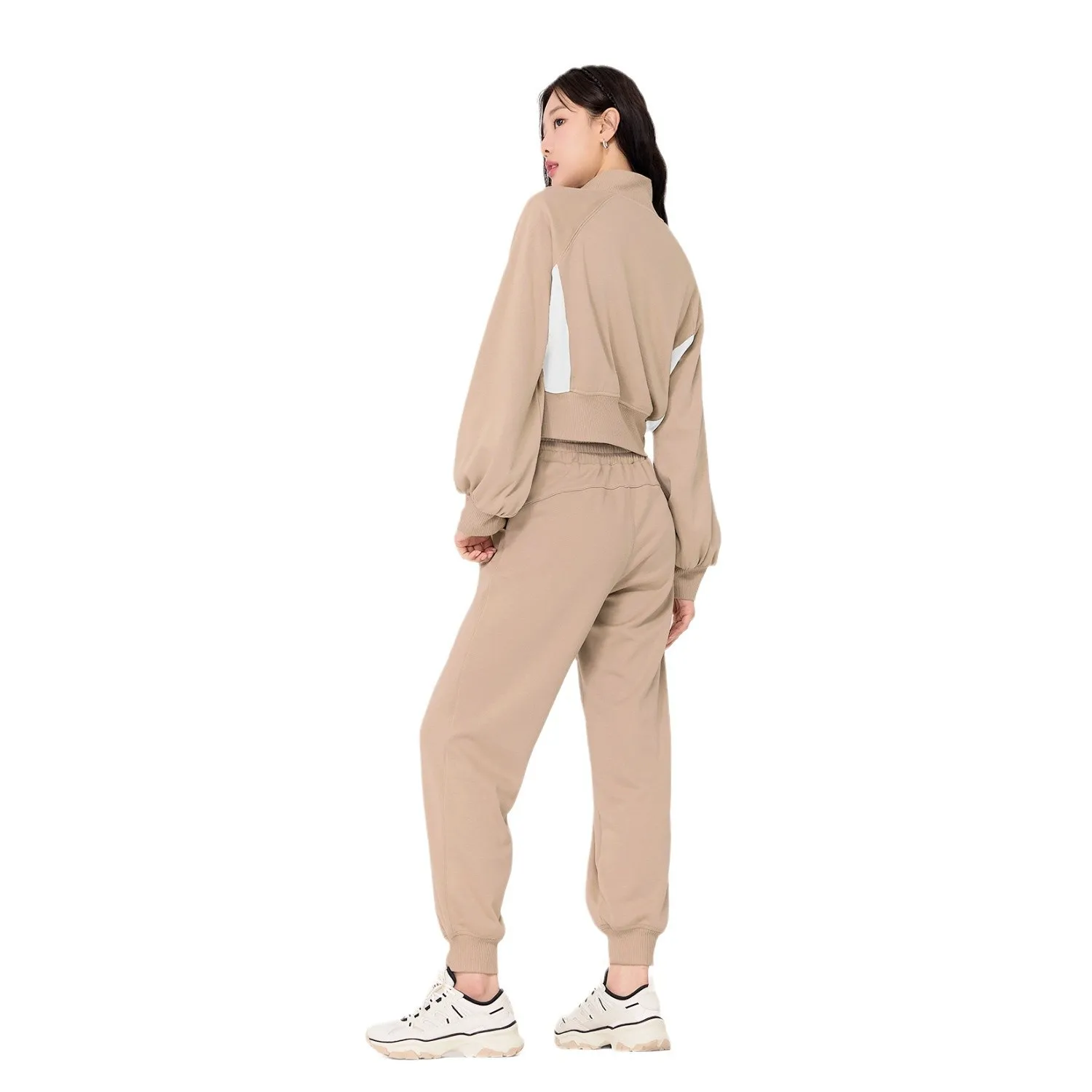 Autumn Winter Zipper Jacket Pants Fitness Active Wear Tennis Golf Wear Yoga Coat Top Workout Clothes Women Running Suit Black