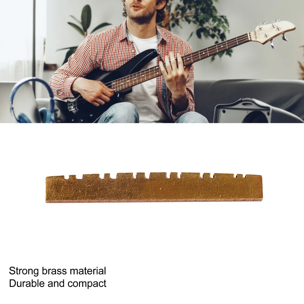 Brass Material Brass Guitar Nut Pre Slotted Brass Color 12 String Guitar Nut Sturdy Construction Electric Guitar Nut