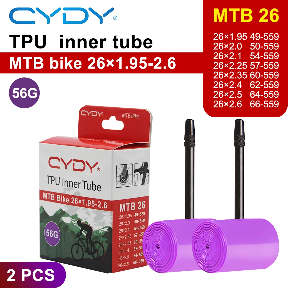 CYDY MTB TPU Fahrradschlauch 26''/27.5''/29''x1.95 2.0 2.1 2.25 2.35 2.4 2.5 2.6 Reifenkamera Fahrradreifen Fahrradteile