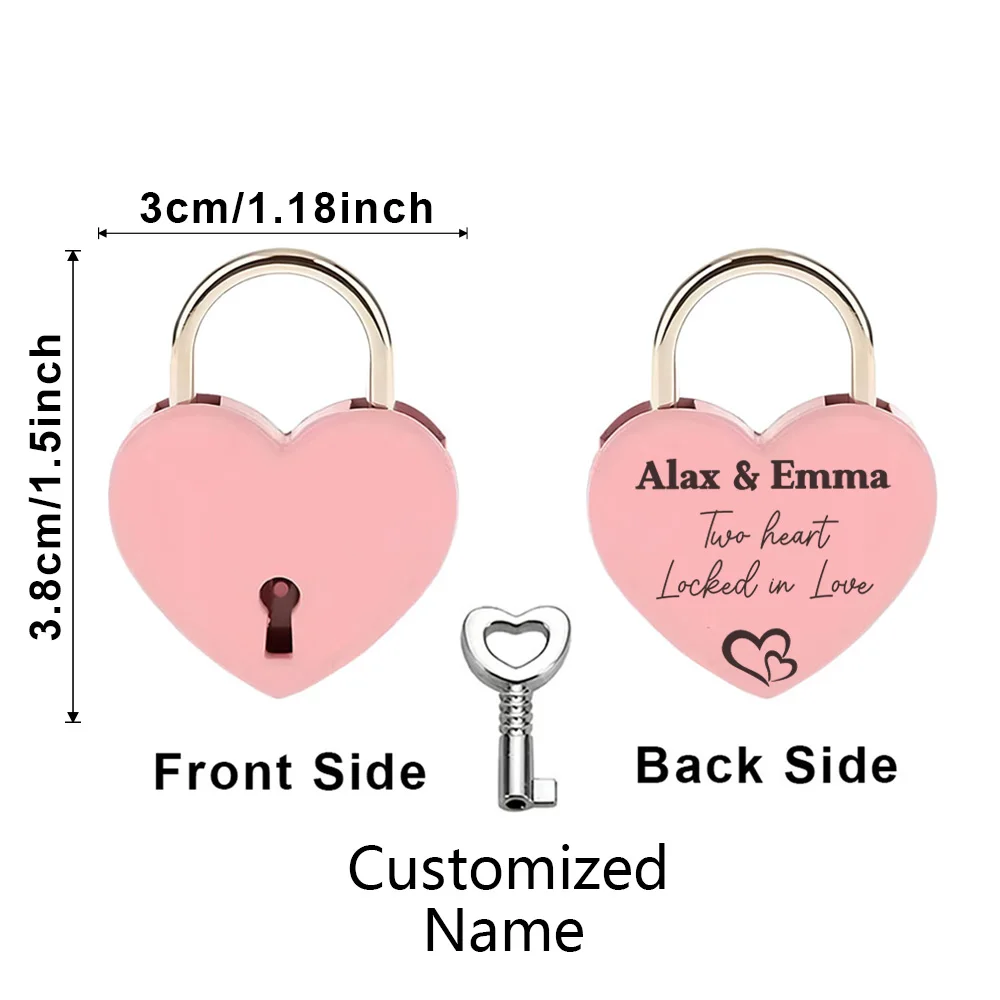 1PC Old Antique Style locked in love Personalized Name Travel Bridge Padlock Customizable Name For Bag Suitcase Luggage Box view 4