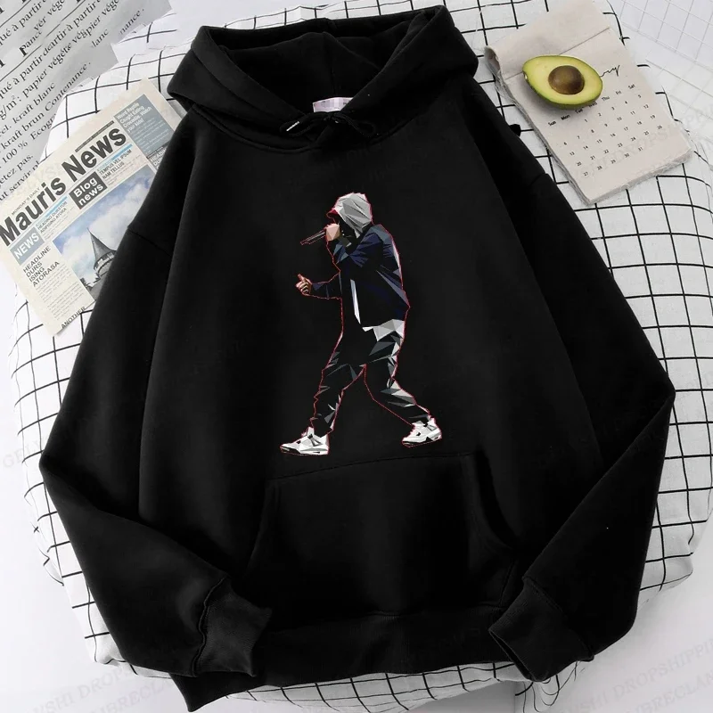 Eminem Print Hoodie Men Women Fashion Hoodies Kids Hip Hop Hoodies Women Sweats Boy Coats Rapper Sweats Men\'s Clothing Rock