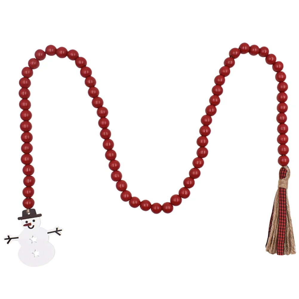 

Christmas Wood Bead Garland Tassel Beaded Hanging Decoration Rustic Wall Hanging Beads Home Decor Tiered Tray Shelf Rustic Wall