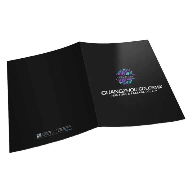 

custom Custom Presentation Folder With Pockets Business Card Slot Printed Full Color Raised UV and Digital Foil