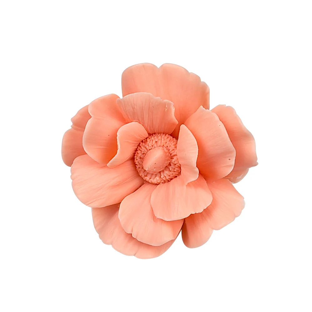 

HC0439 PRZY Soap Molds Silicone Wedding Birthday Valentine's Day 3D Camellia Flower Moulds Candle Mold Clay Resin Decor