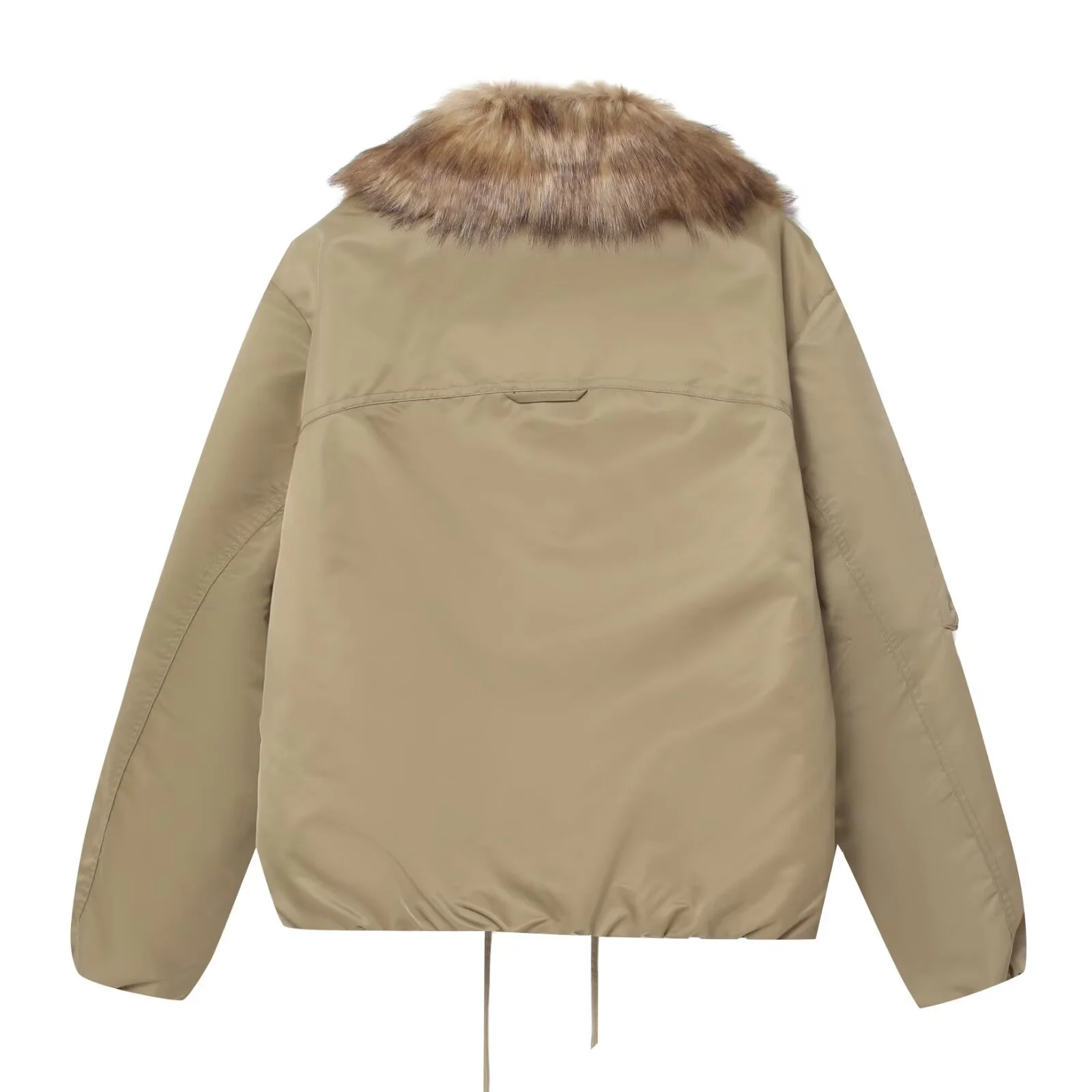 سترة نسائية جديدة لخريف 2025 غير رسمية عصرية وبسيطة بتأثير الفرو الصناعي وطية صدر السترة وأكمام طويلة فضفاضة