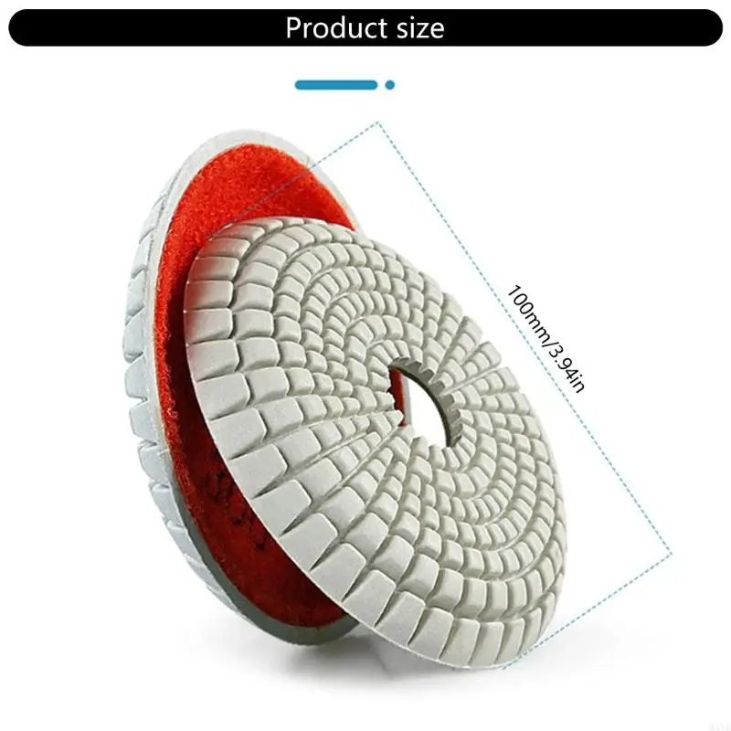 7pcs 100 mm tigela metal molhagem molhada almofada mármore telha polimento telha tigela