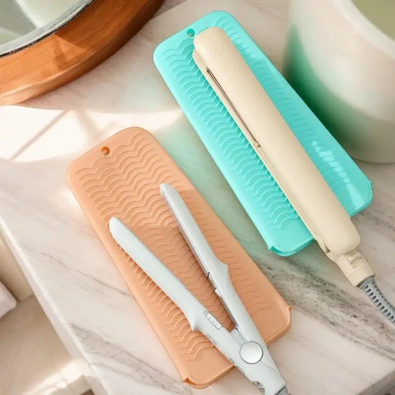 1PC Silicone Hair Curling Wand Cover Hair Straightener Storage Bag Hairdressing Curling Iron Insulation Mat Heat Resistant Pouch