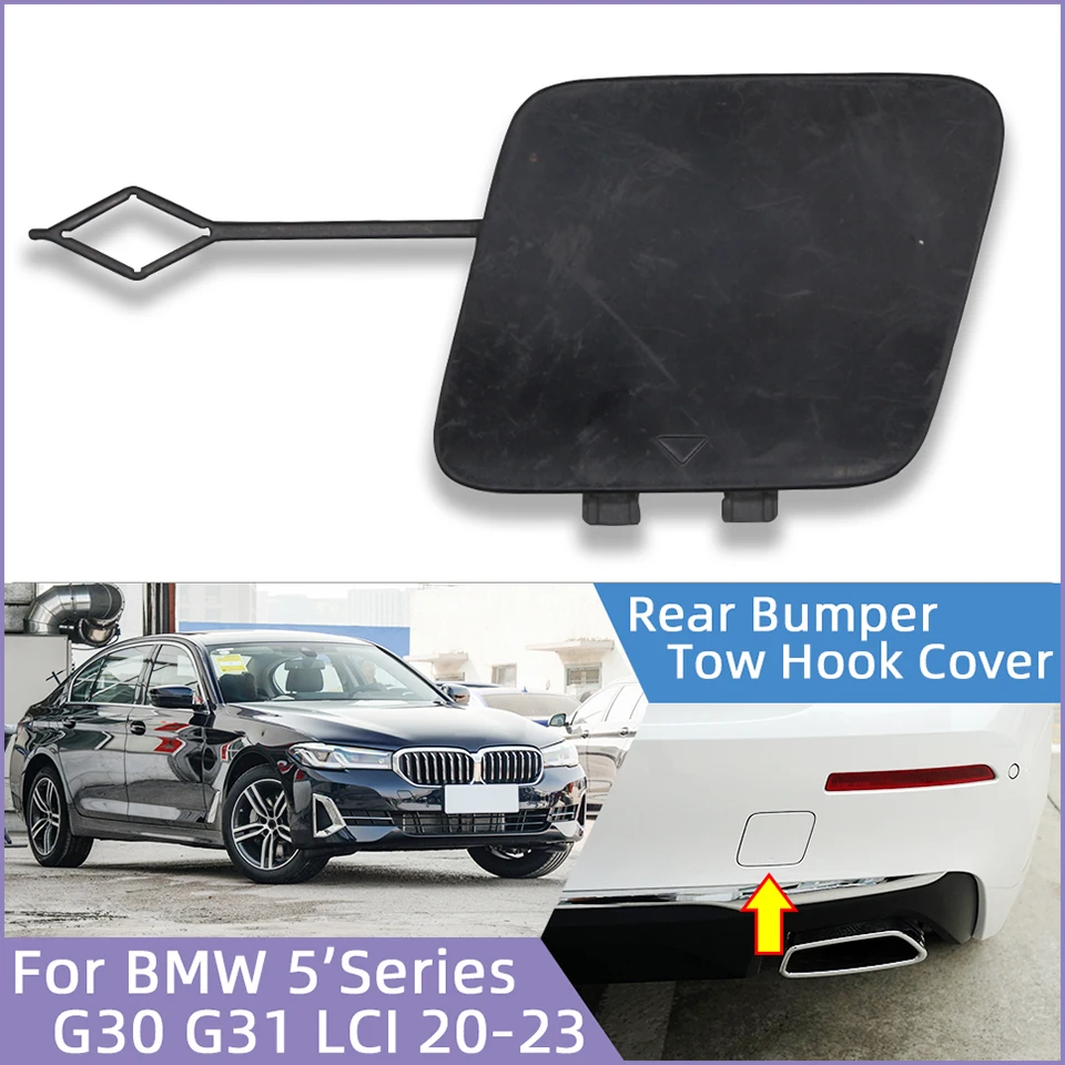 

Rear Bumper Tow Hook Cap Cover For BMW 5 Series 2020-2023 G30 G31 LCI 51127475621 Towing Hauling Trailer Shell Lid Decoration