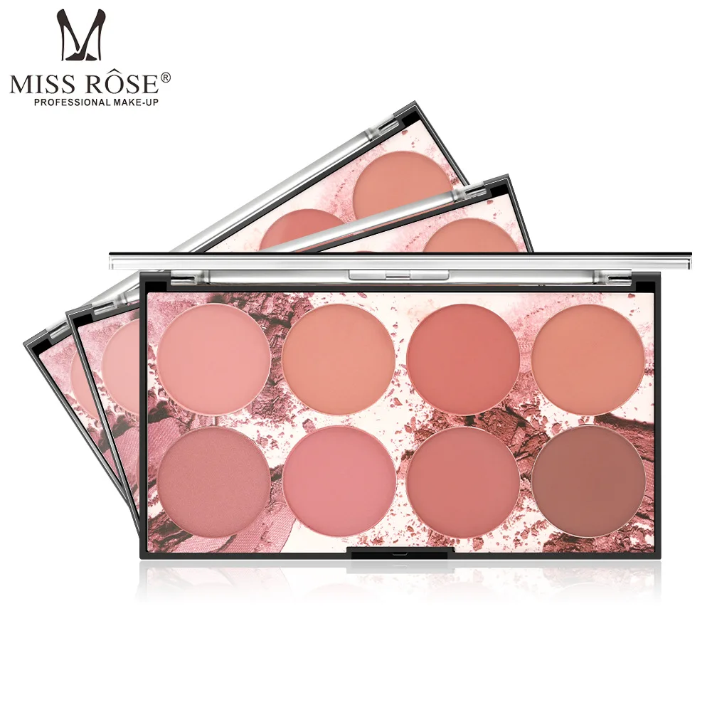 Poudre Palle cosmétique Miss Rose 8 couleurs maquillage visage Pigment minéral fard à joues mat Blush Palette longue durée naturel nu