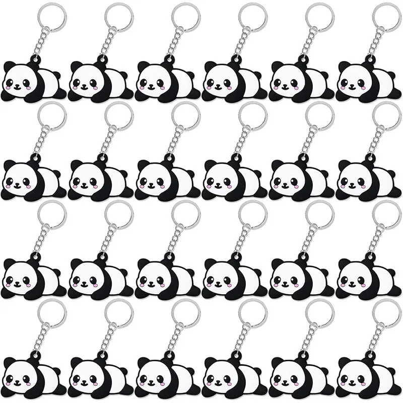 Cute Panda Keychains for Guests, Cute Panda Themed Party,Jungle Safari Wild Woodland Baby Shower, School Party, Kids Birthday