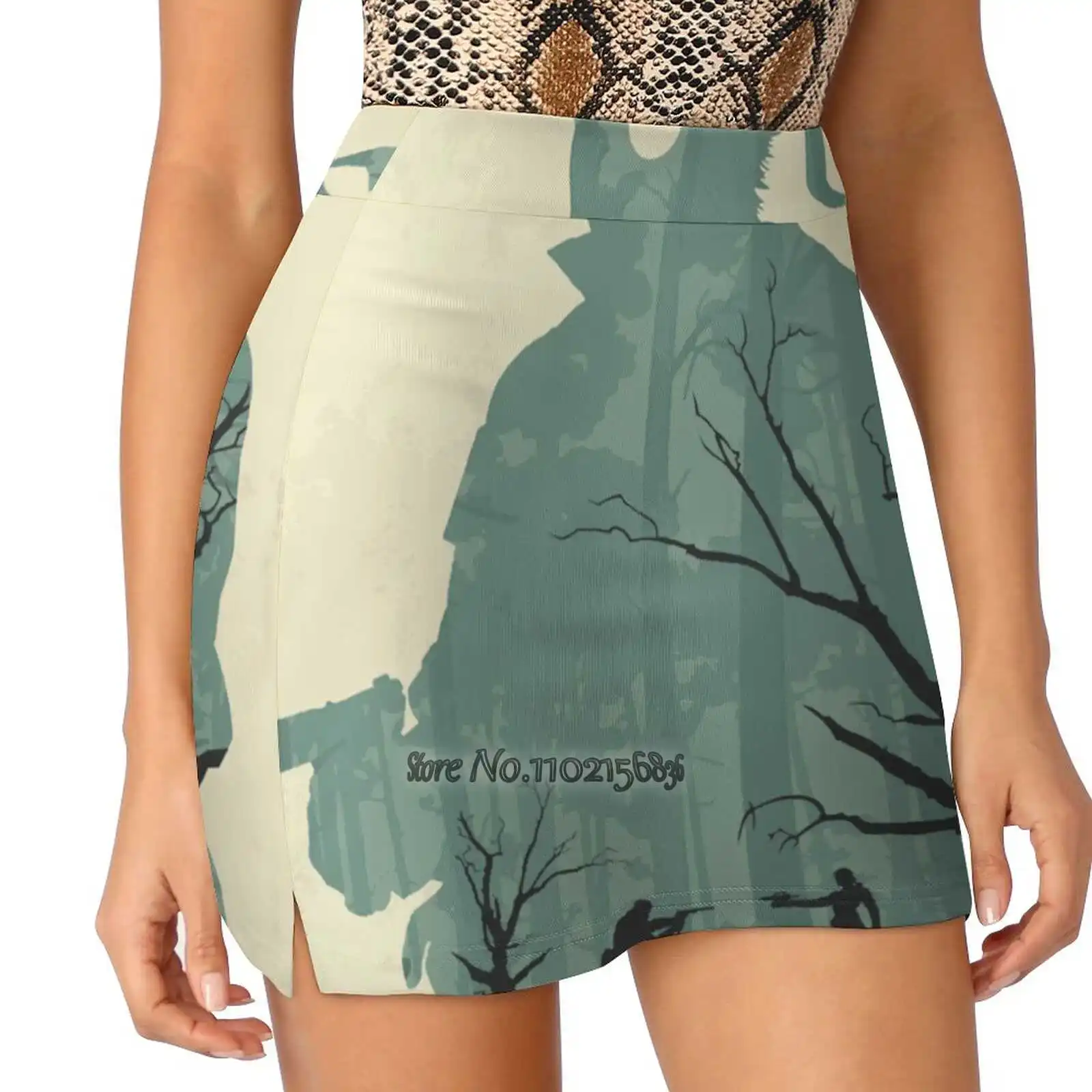 

Metal Gear Solid 3 " Snake Eater " Minimalist Art Women Tennis Skirts Golf Badminton Pantskirt Sports Phone Pocket Skort Metal