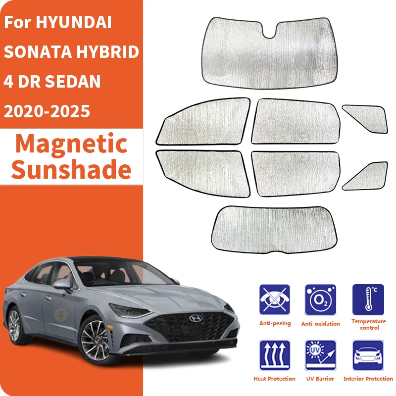 Car Window Sunshade Anti-UV Car Sun Window Visors Sunshade Covers Accessories For HYUNDAI SONATA HYBRID 4 DR SEDAN 2020-2025