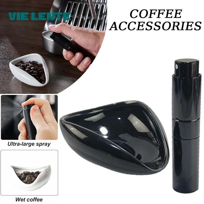 Coffee Beans Dosing Cup 1/2pcs Ceramic Dosing Cup Trays 8ml Spray Bottle Set Accessories for Automatic Manual Grinder VIE LENTE