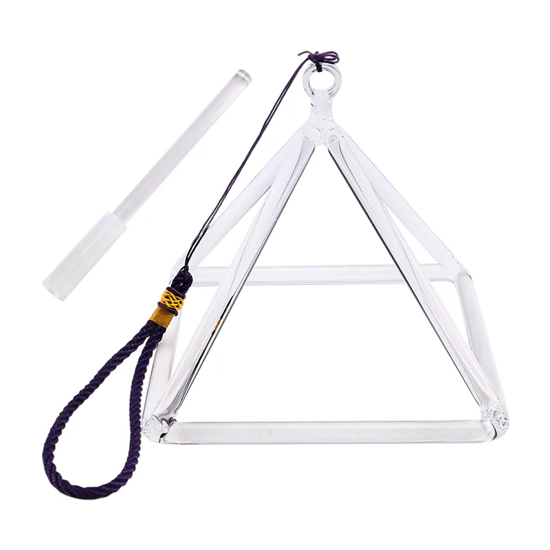 

A84I-6Inch Quartz Crystal Singing Bowl Sound Therapy Pyramid Yoga Meditation Transparent Tibetan Bowl Percussion Instruments