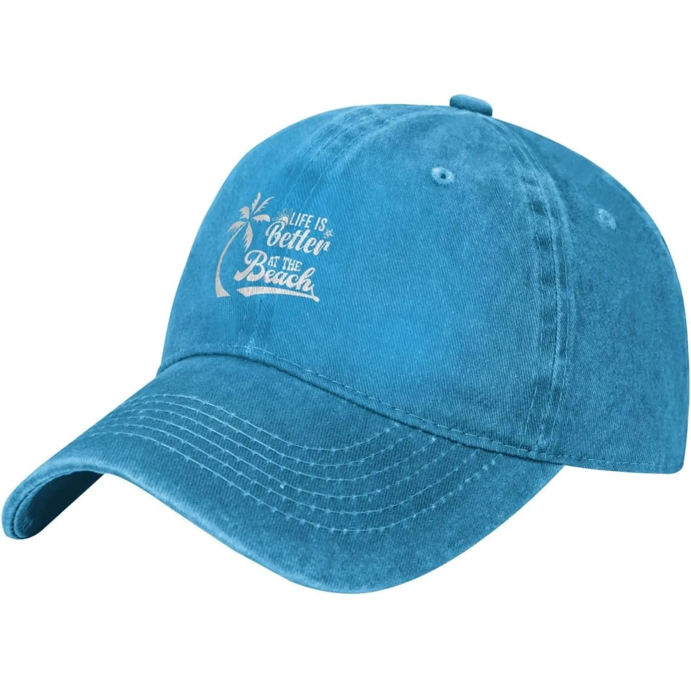 Life-Is-Better-At-The-Beach-Baseball-Cap-Cotton-Washed-Dad-Hat-Adjustable-for-Unisex
