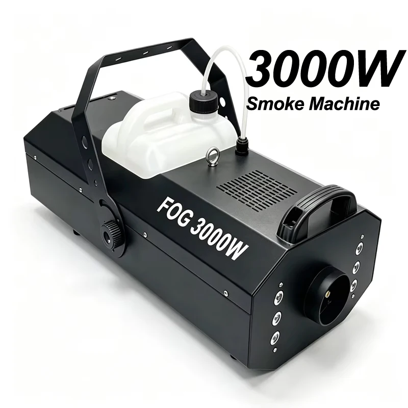 3000W 6LEDS Fog Machine High Power Wireless Remote Control 20m Spray Range Smoke Machine for Wedding Christmas Stage Decoration