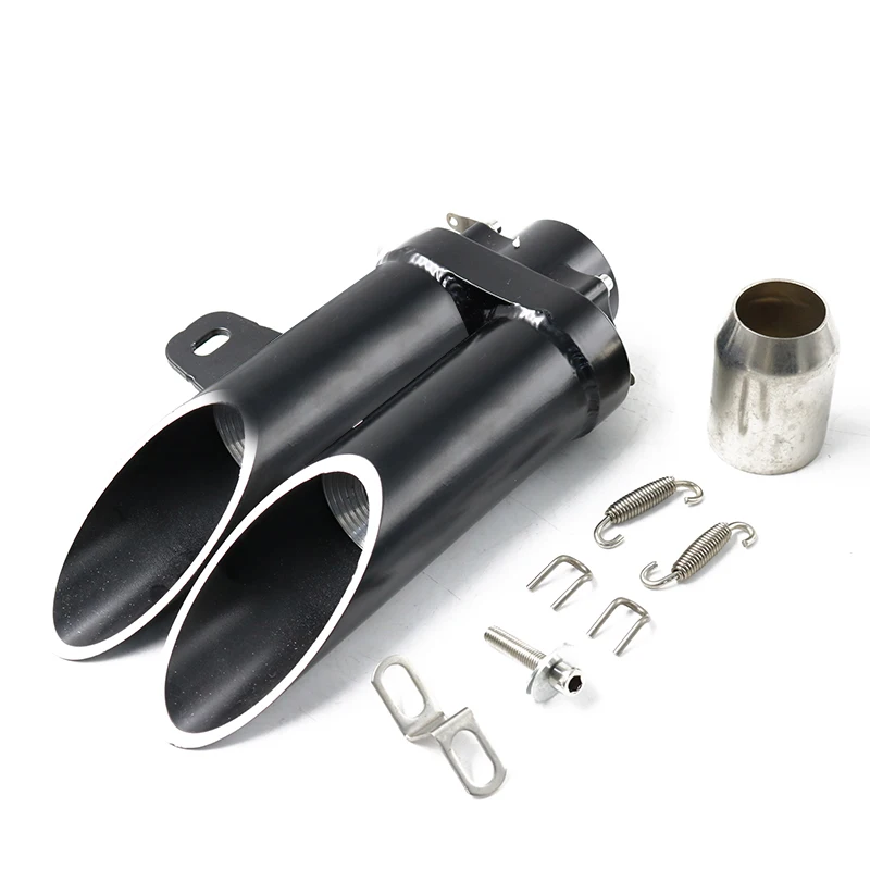 Motorcycle Double Hole Universal Exhaust System Connecting Pipe Yoshimura For ZX6R Msx125 Gsr750 Crf450 Z800 Z750 F900r Xmax300