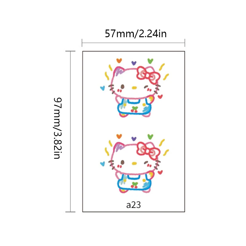 Sanrio Cartoon Characters Kuromi Hello Kitty Children Temporary Tattoos Cute Waterproof And Durable Color Tattoo Sticker Gifts