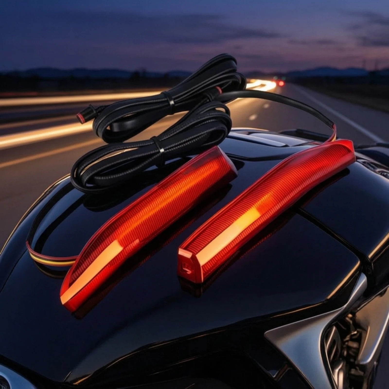 Motorcycle Tail Lights Smoked Tail Brake Light Strip Motorcycle Light Strip High Brightness Energy-Efficient for Motorcyclists