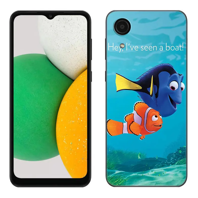 Finding Nemo Dory Black Silicone Phone Case For Samsung Galaxy A01 A03 Core A04 E A02 A05 A10 A20 A21 A30 A50 S A6 A8 + A7 2018