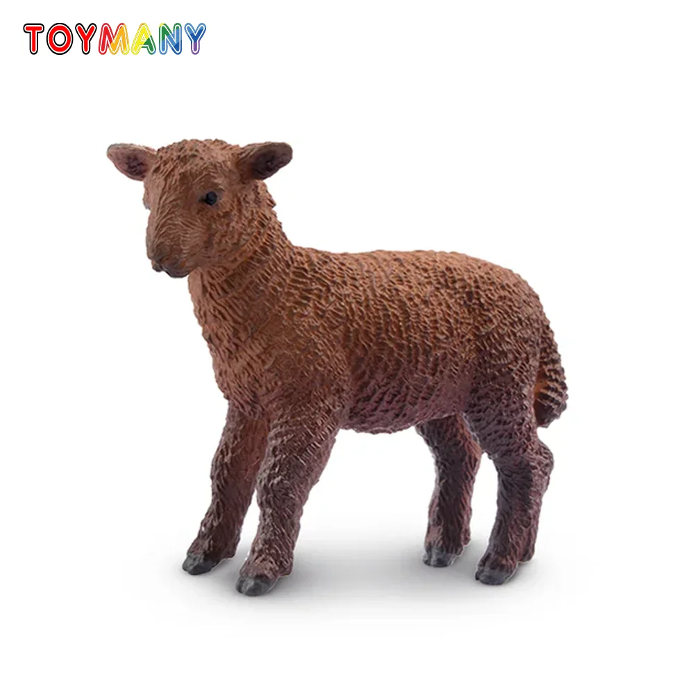 

Toymany Simulation Brown Lamb Farm Animal Model Toy Mini Figures Dolls Action Figurines Toys Children Gift Cake Decoration