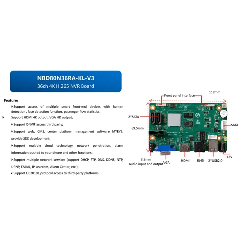 Módulo NVR Xmeye 4K compatible con detección facial detección humanoide salida HD para monitoreo móvil con aplicación Xmeye