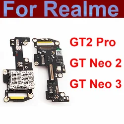 For OPPO Realme GT2 Pro/GT Neo 2 3 SIM Card Slot & Microphone Mic Board Connector Board Flex Cable Repair Part With Quick Charge