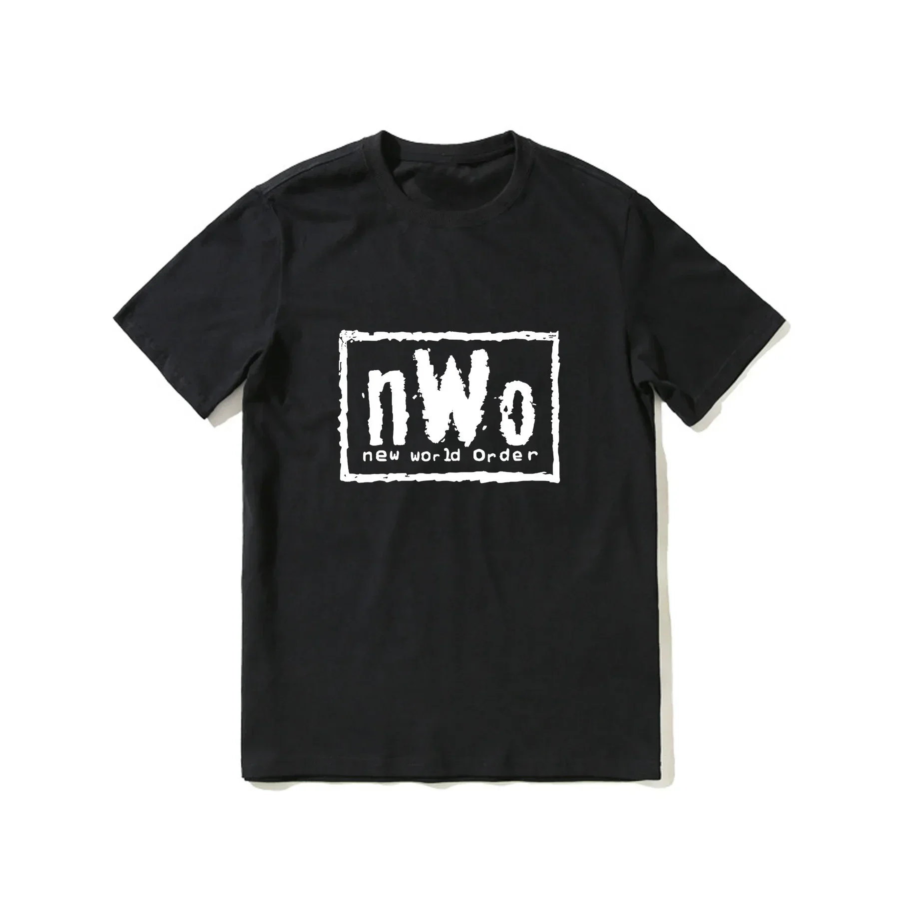 

2025 Hot Sale Summer 100% Cotton World Order NWo Logo WCW Professional Wrestling T Shirt Men Tee Hip Hop Streetwear T-shirt